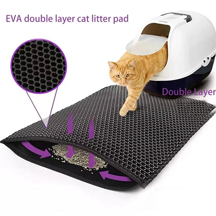 Non-slip, waterproof litter tray filter for cats